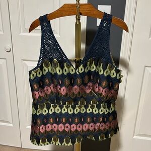 HD in Paris Metallic and Lace Sleeveless Evening Top Sz 10